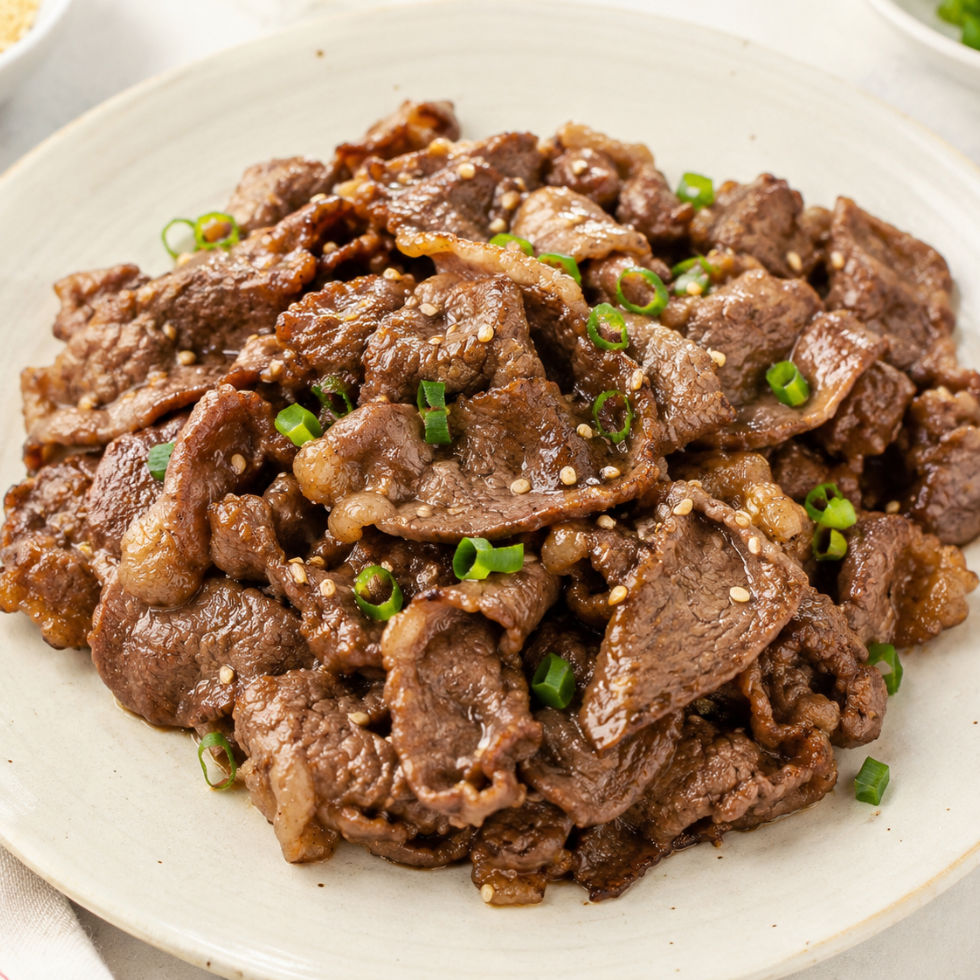 Stir-fried grass-fed sliced beef with spring onions – Tasty Food Affair