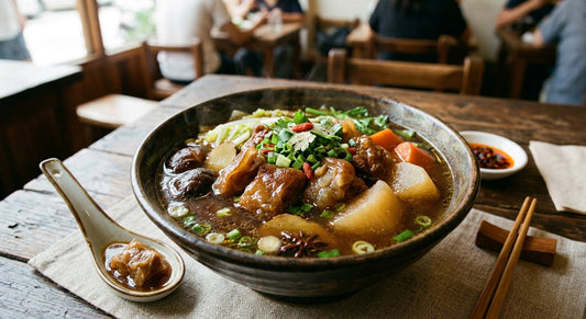 Braised pork soft bone in soup bowl