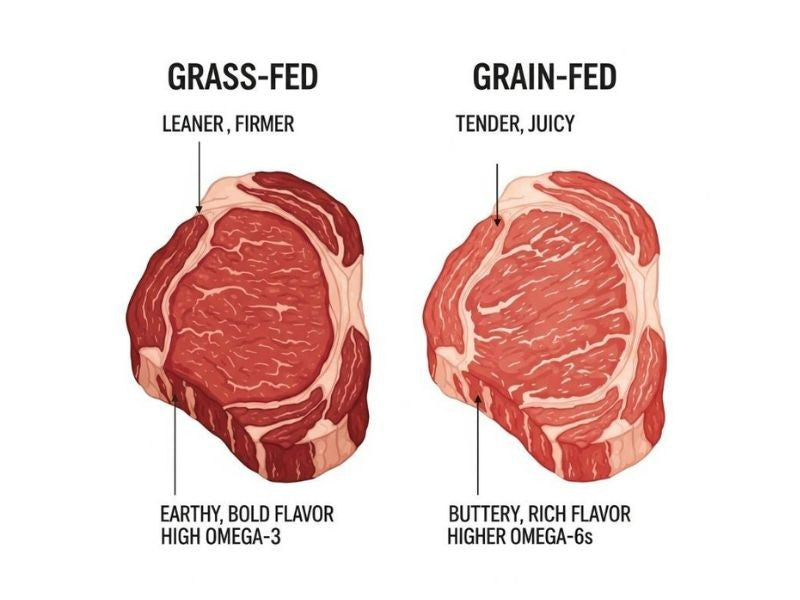 Grass Fed Beef vs Grain Fed Beef