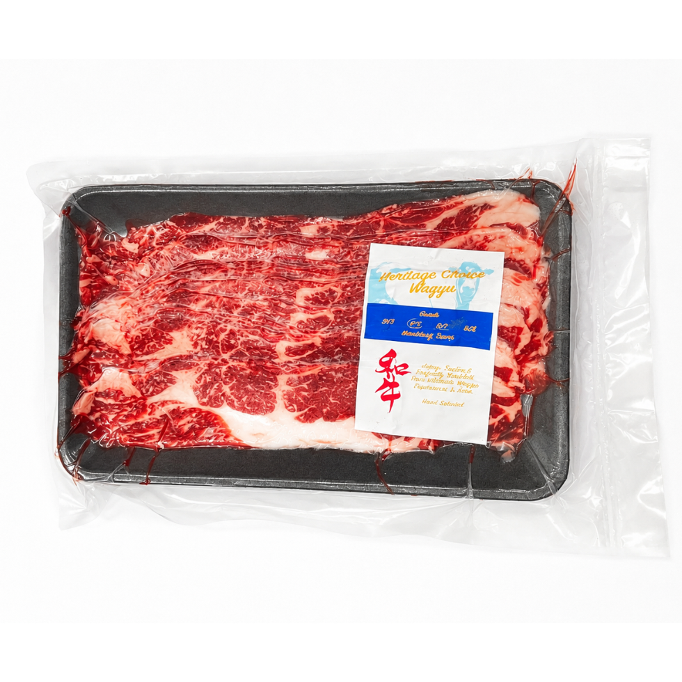 Heritage Choice Wagyu MS4+ Beef Boneless Short Ribs Shabu Shabu