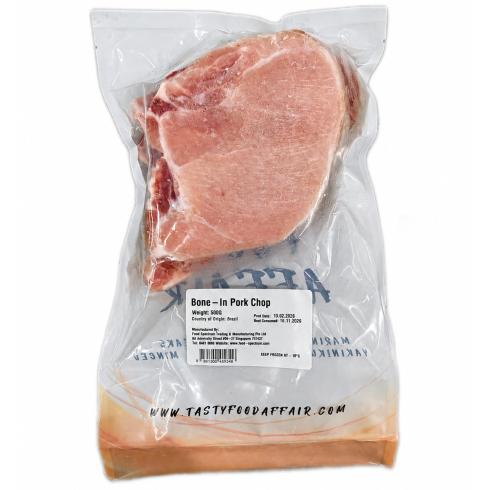 Bone-in pork chops, 500g, in vacuum pack – Tasty Food Affair