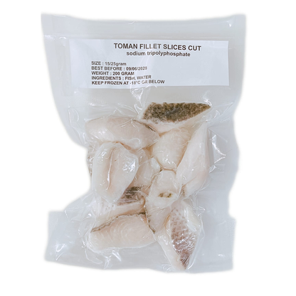 Toman snakehead fish slices, 200g, in frozen vacuum pack – Tasty Food Affair