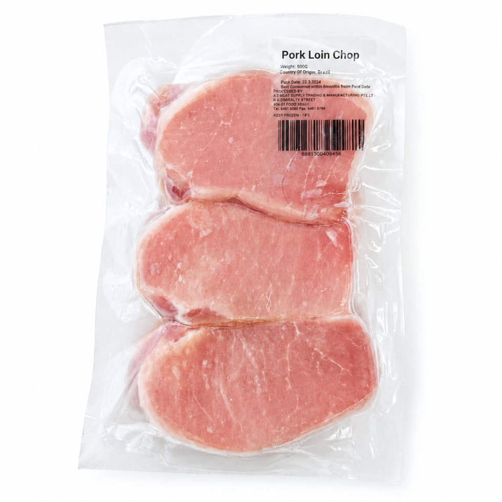Pork loin chops, 500g, in frozen vacuum pack – Tasty Food Affair