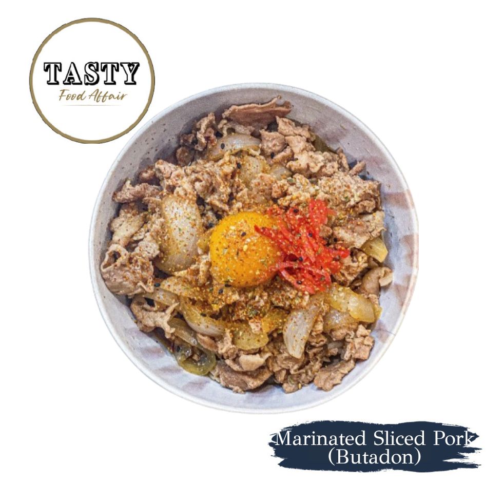 Marinated Japanese pork belly butadon delivery Singapore.